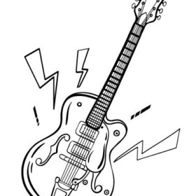 Guitar coloring page for kid