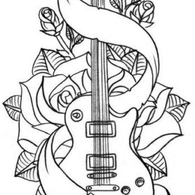 Guitar coloring page to dowload