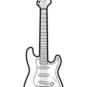 Guitar coloring page to print