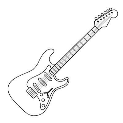 Guitar tattoo coloring page
