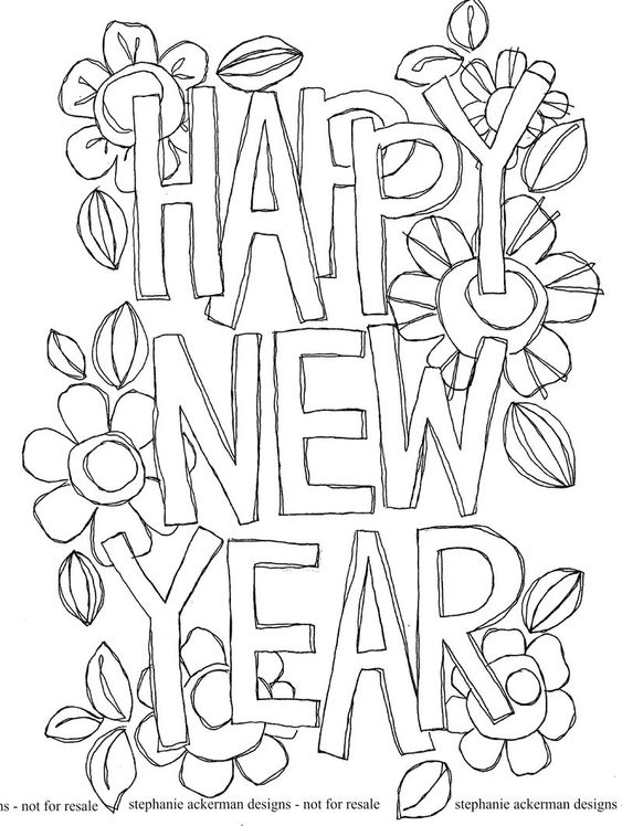 Happy new year 2023 to print for kids