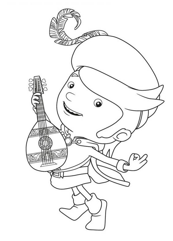 Mike with Guitar coloring page