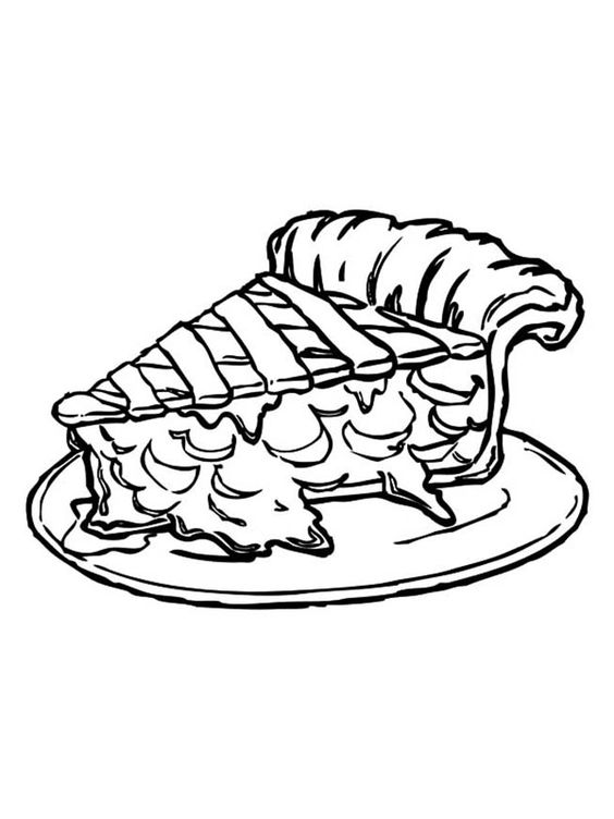 Apple pie coloring page for kids