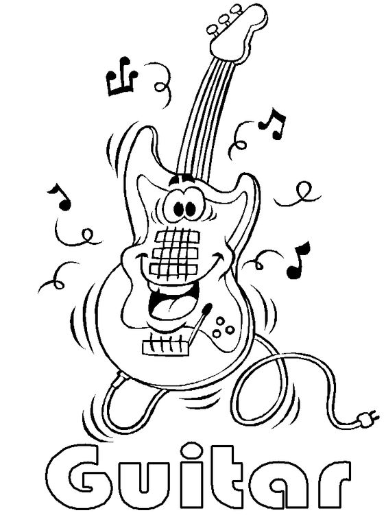 Colorful Guitar coloring page
