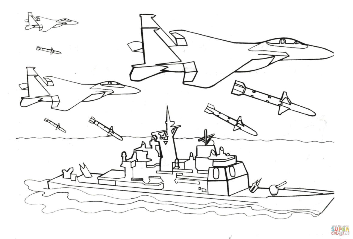 army airplane coloring page