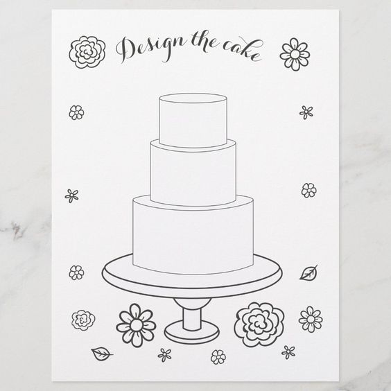 New printable wedding cake