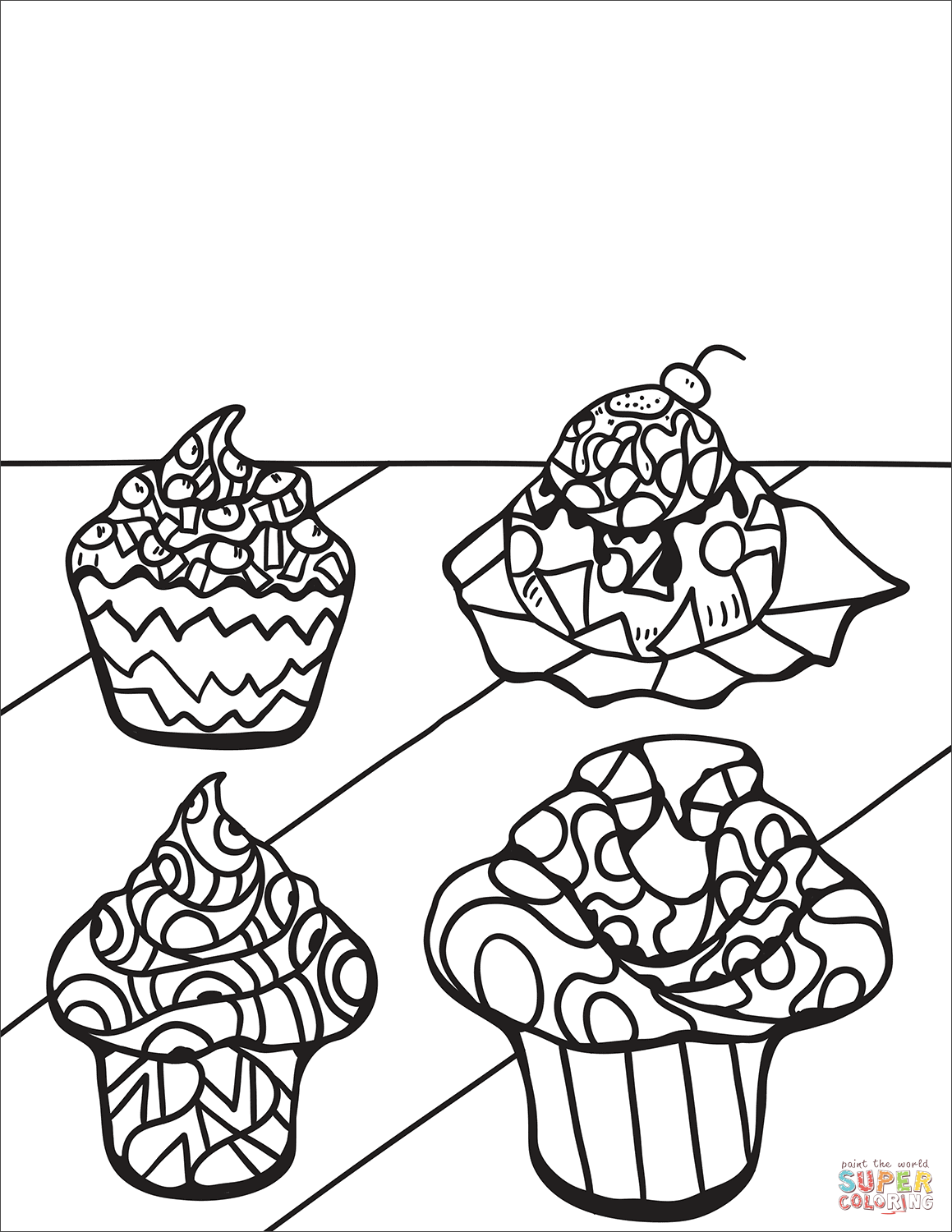 Zentangle cupcakes and muffins