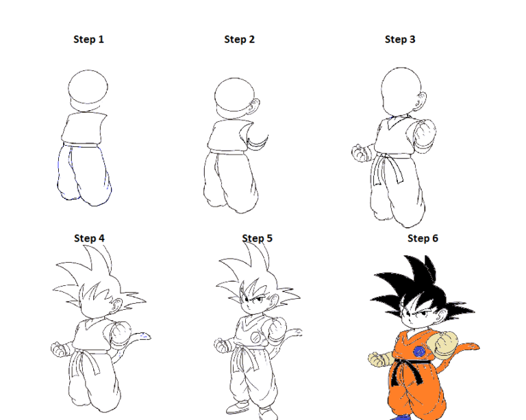 How To Draw Son Goku Step By Step Guide