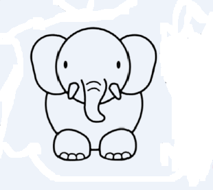 How to draw a elephant step by step
