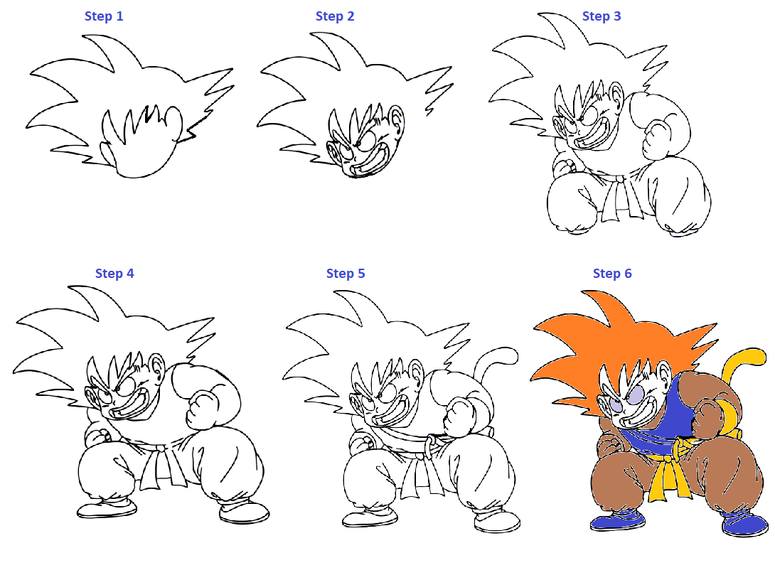 How To Draw Dragon Ball Z Step By Step 