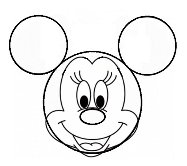 How To Draw A Minnie Mouse Step By Step 9244