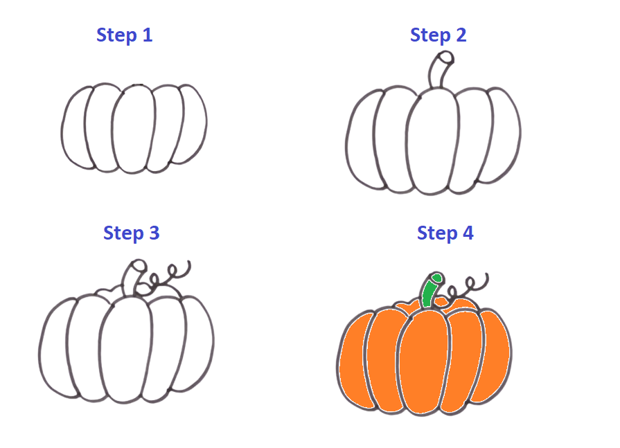 How To Draw A Pumpkin Step By Step