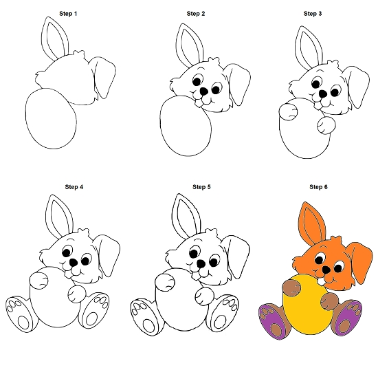 How To Draw An Easter Bunny Step By Step