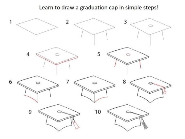 How To Draw A Graduation Cap Step By Step