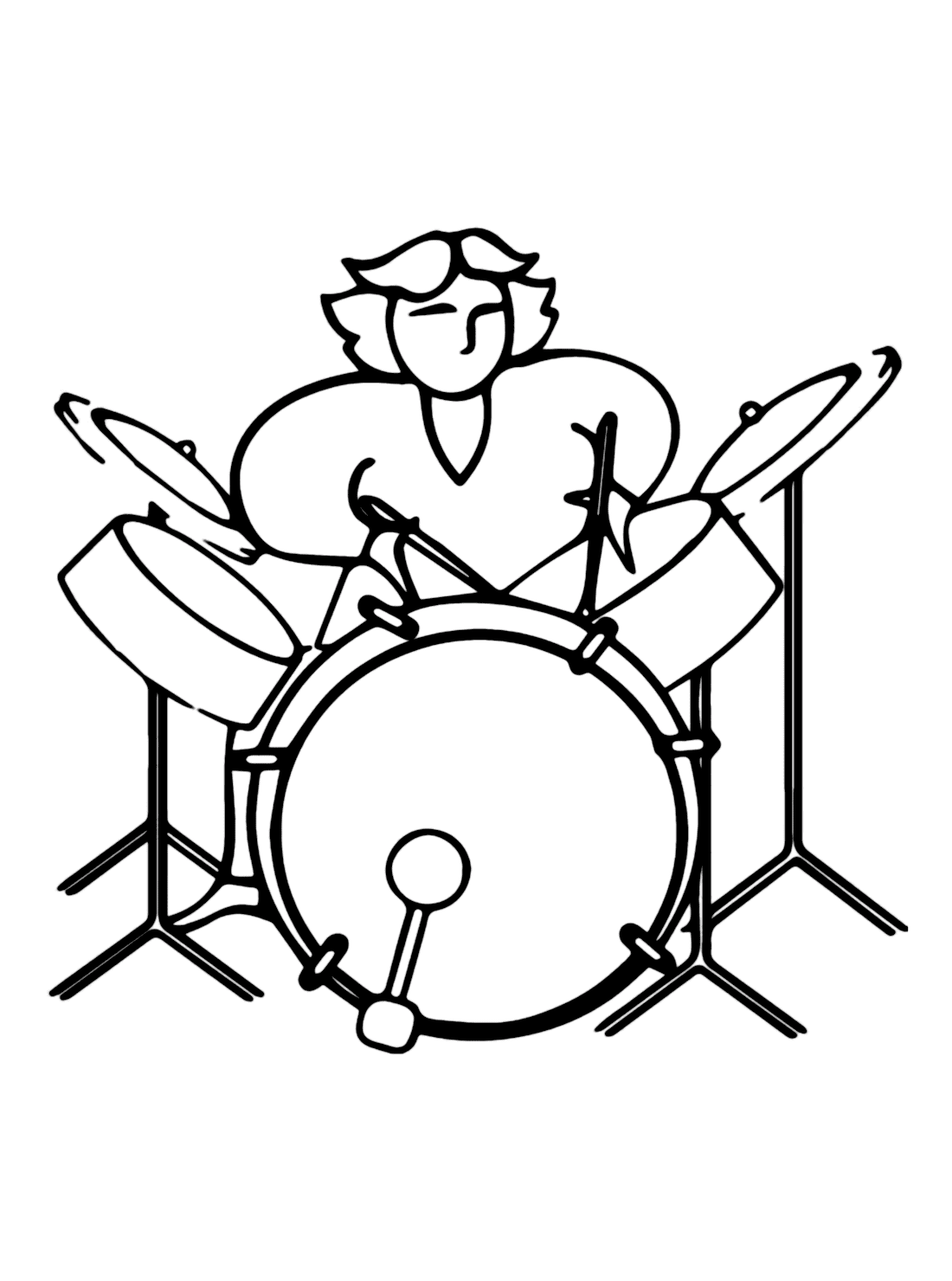 Drum and Music Ban Coloring Pages
