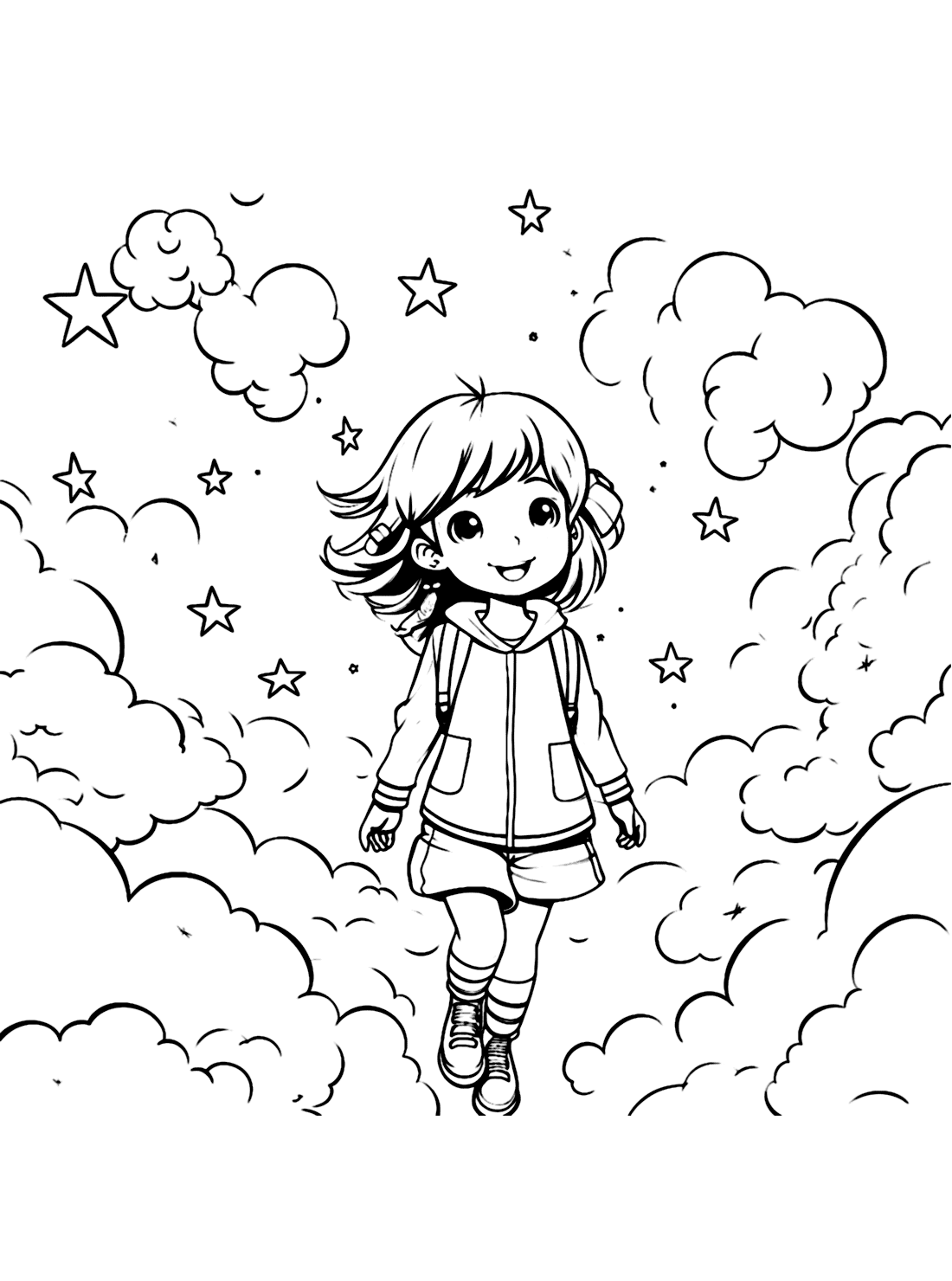 Baby girl sky coloring pages