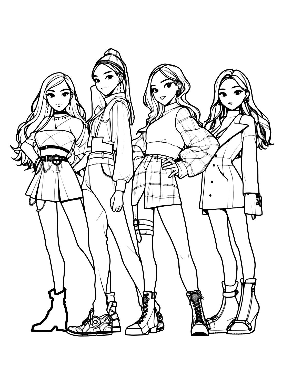 Blackpink group coloring pages