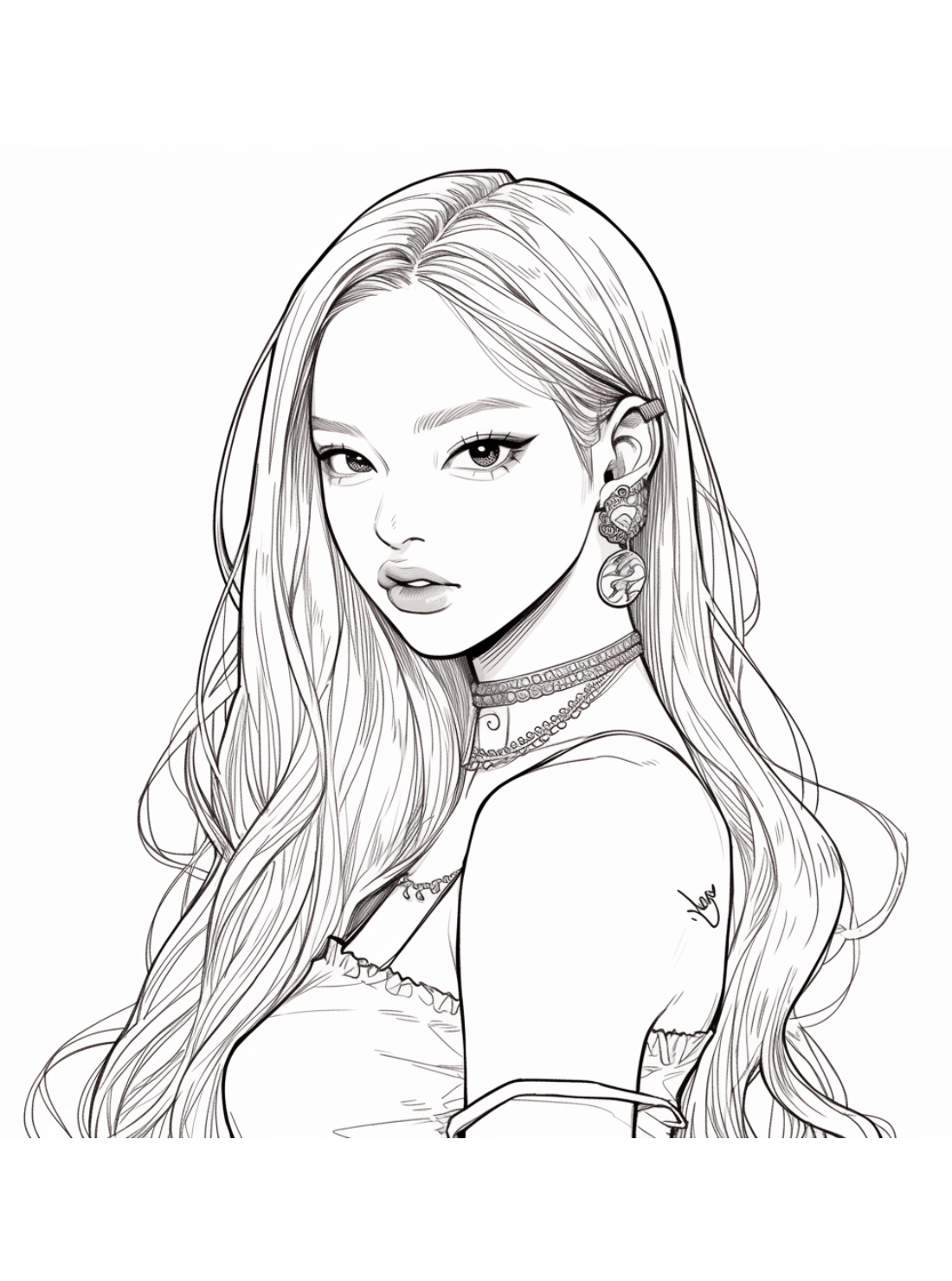 Blackpink Jennie Coloring Pages - Coloring Games Online