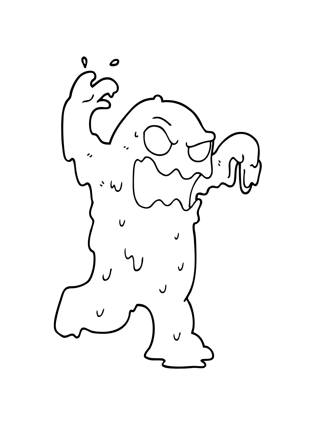 Drawing cartoon slime monster