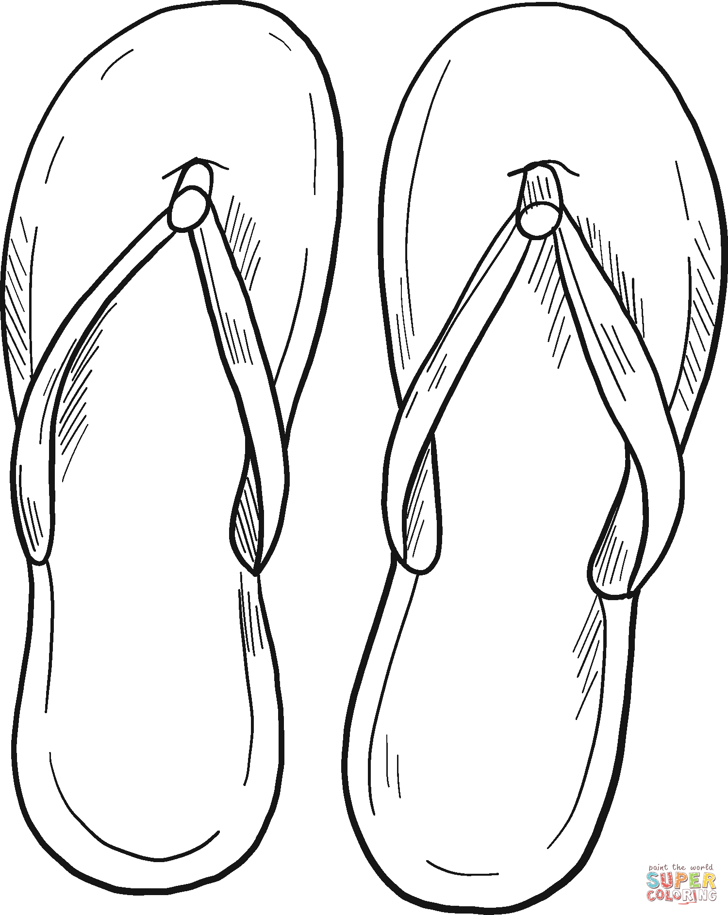 New flip flops coloring page