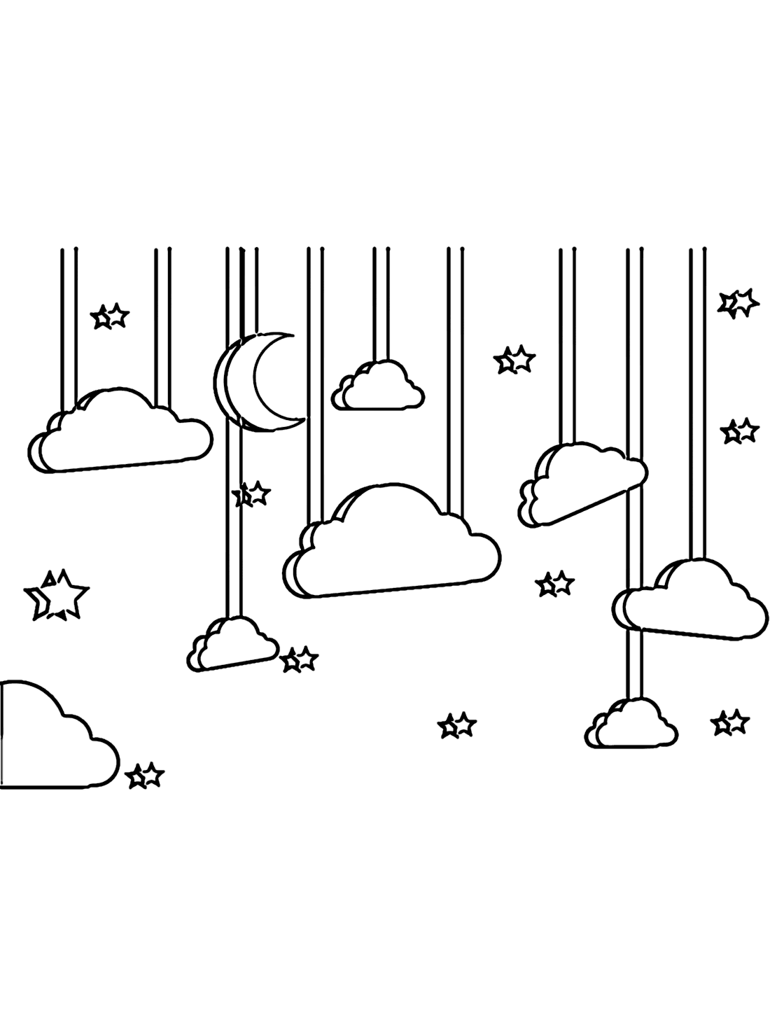 Night sky background coloring pages