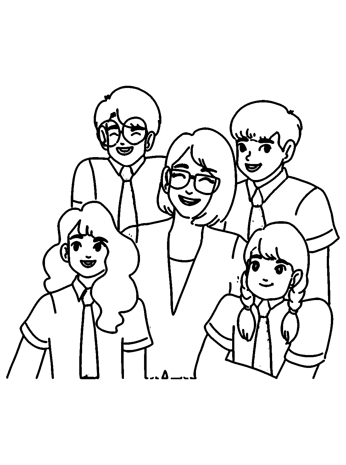 Teacher and students