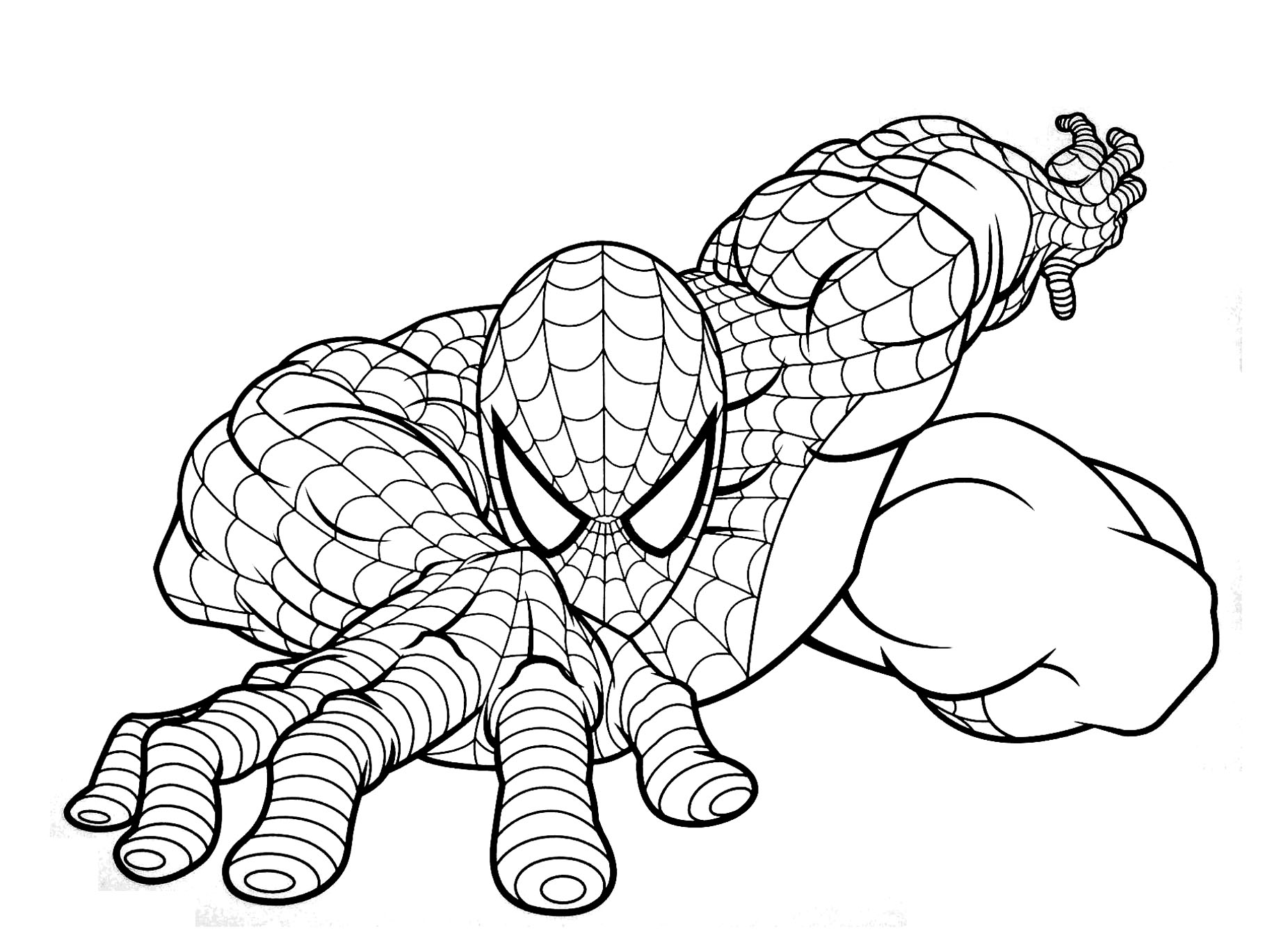 Coloring for kids spiderman drawing