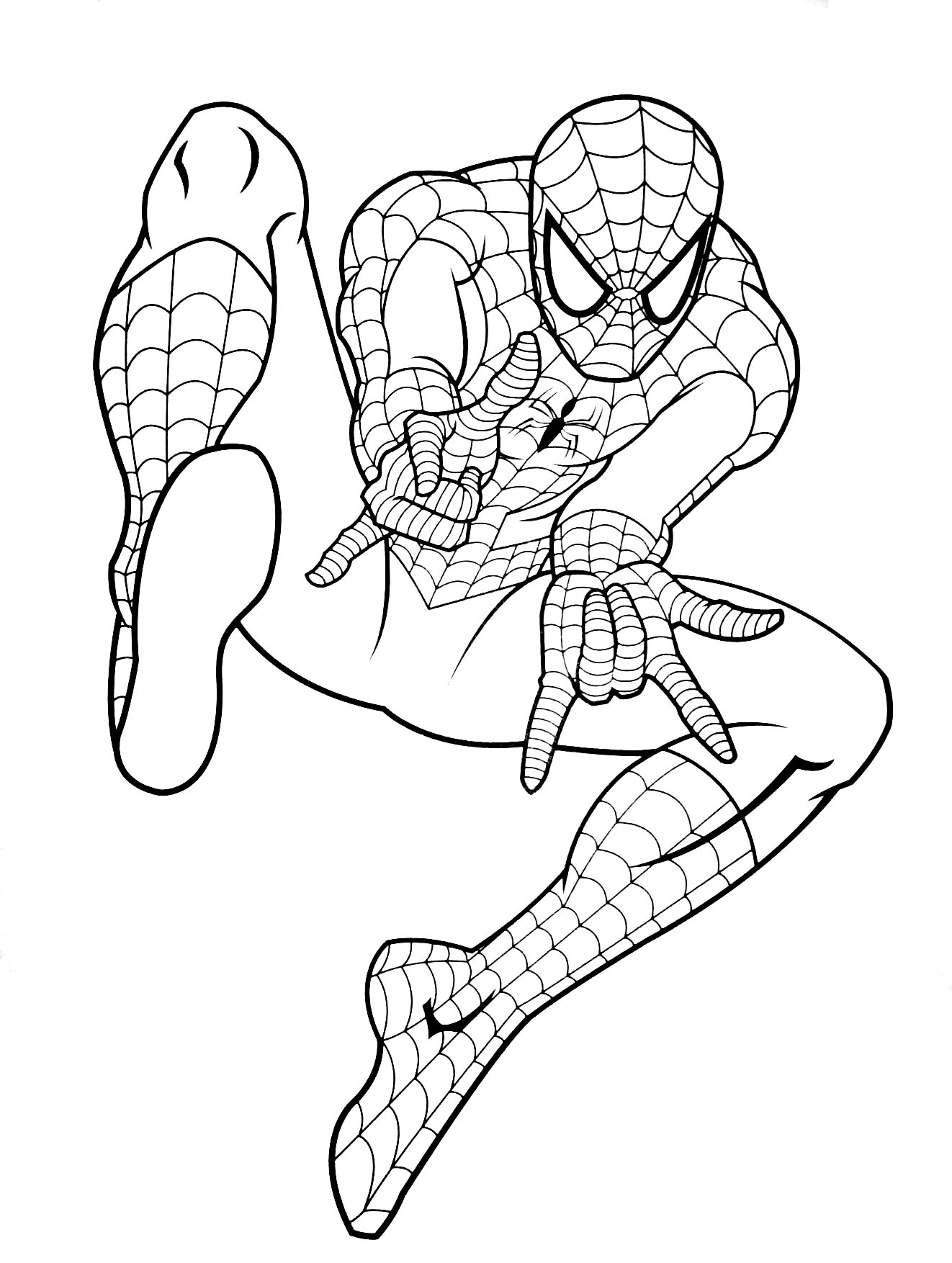 Coloring For Kids Spiderman Happy