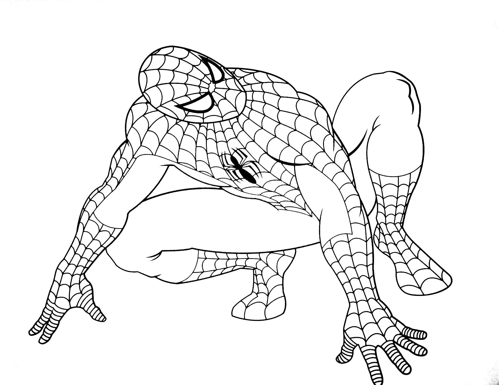 Coloring for kids spiderman is simple