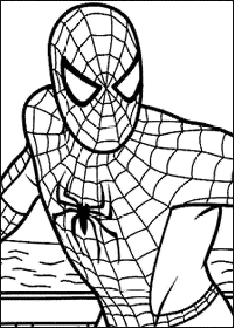 Coloring for kids spiderman simple