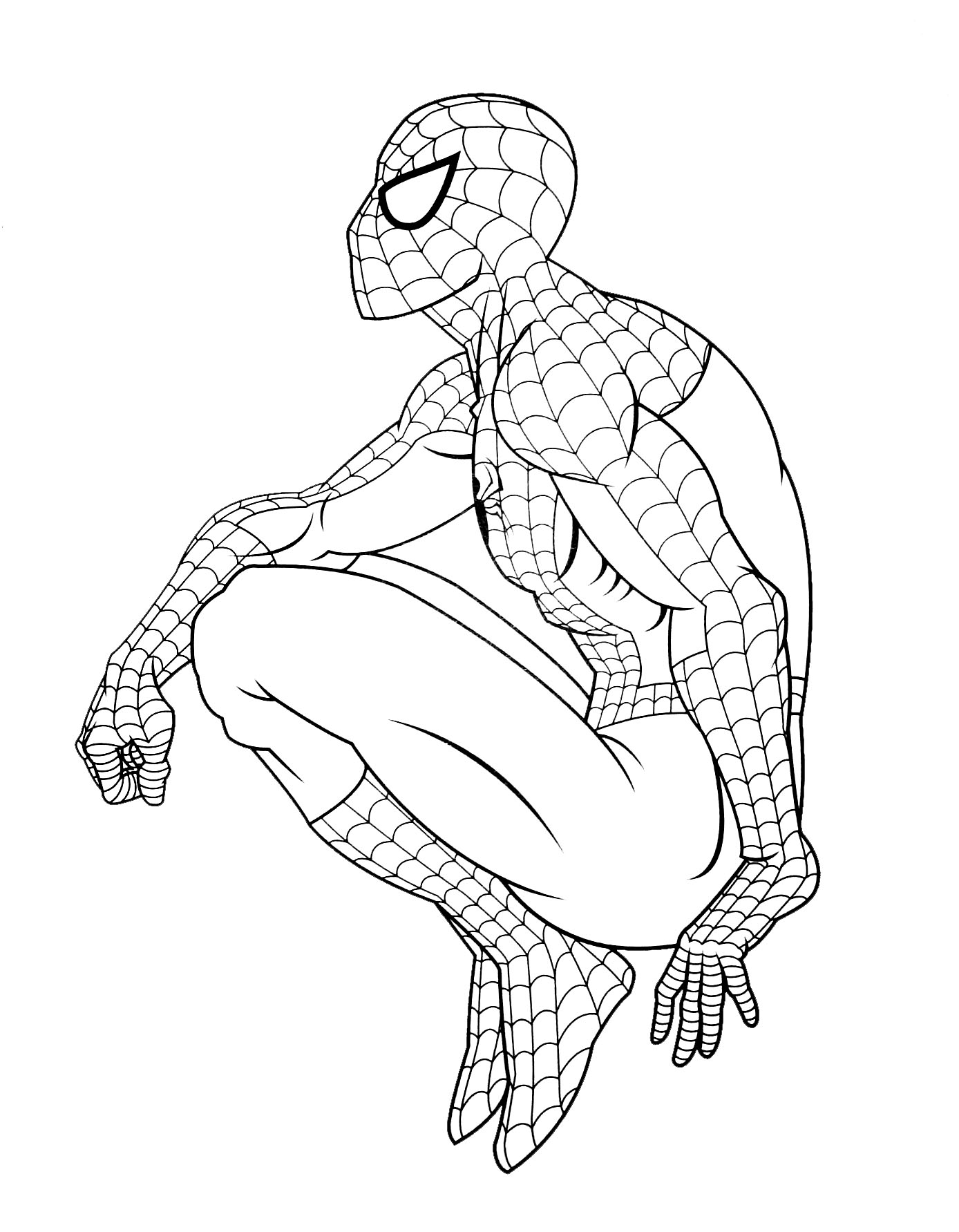 Coloring for kids spiderman very simple
