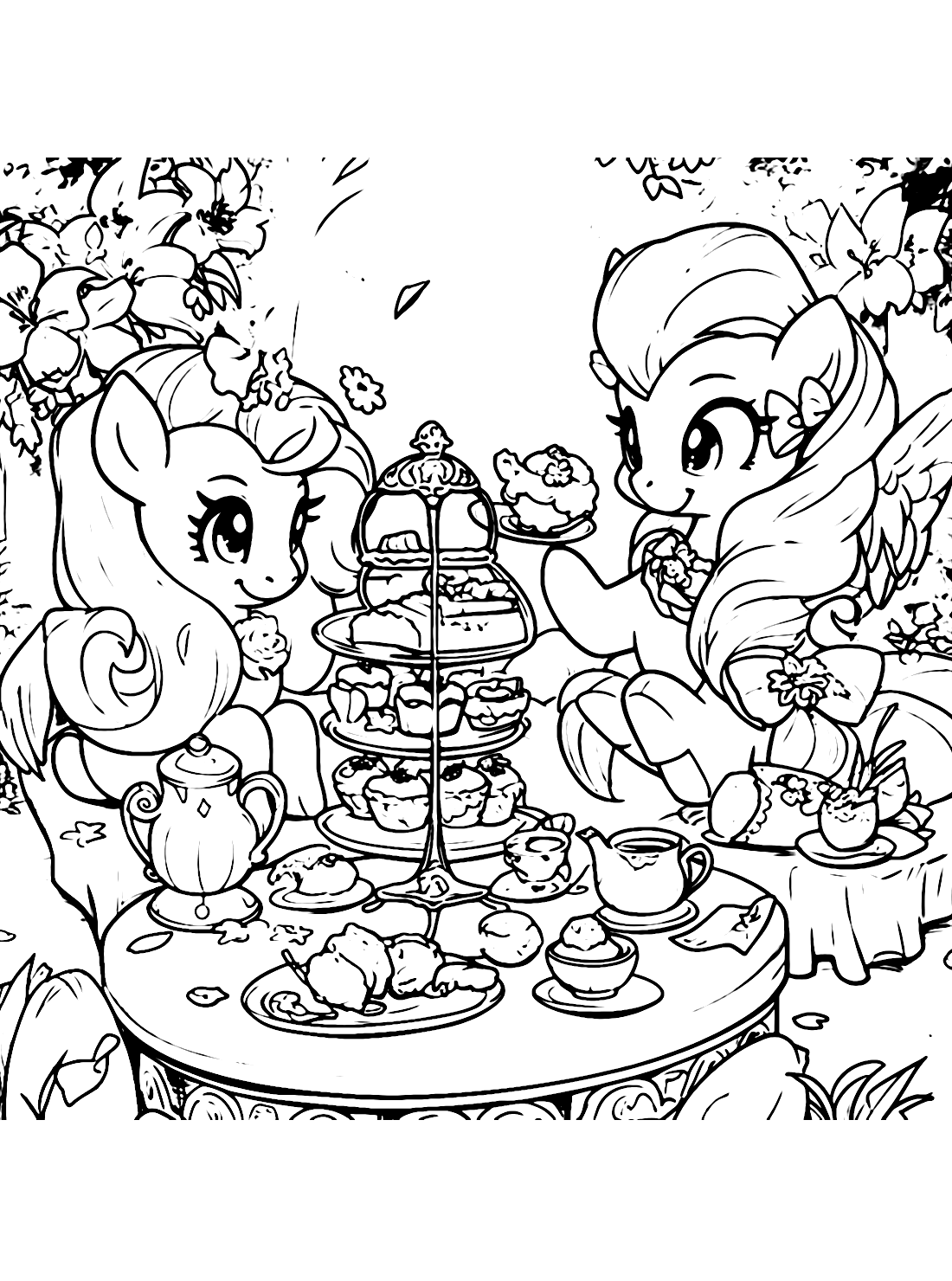 Applejack Fluttershy My Little Pony Coloring Pages