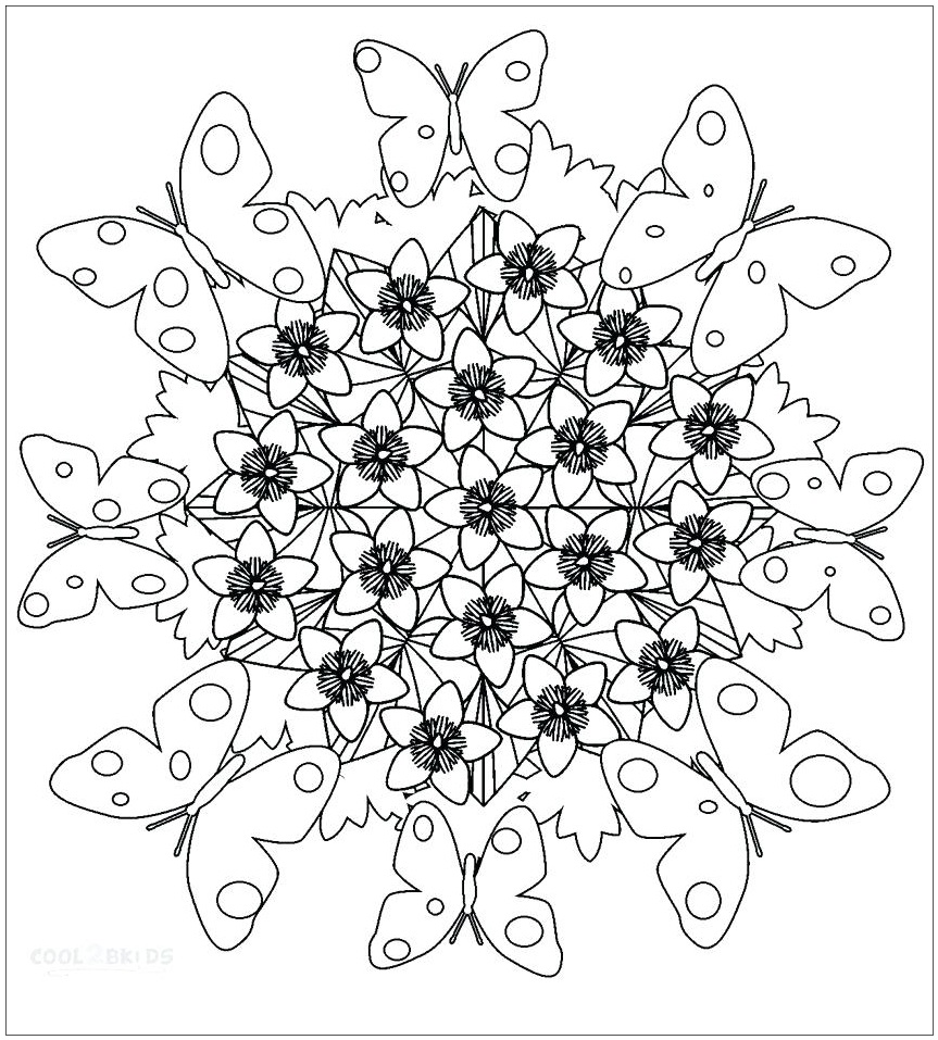Butterfly Mandala Color Online