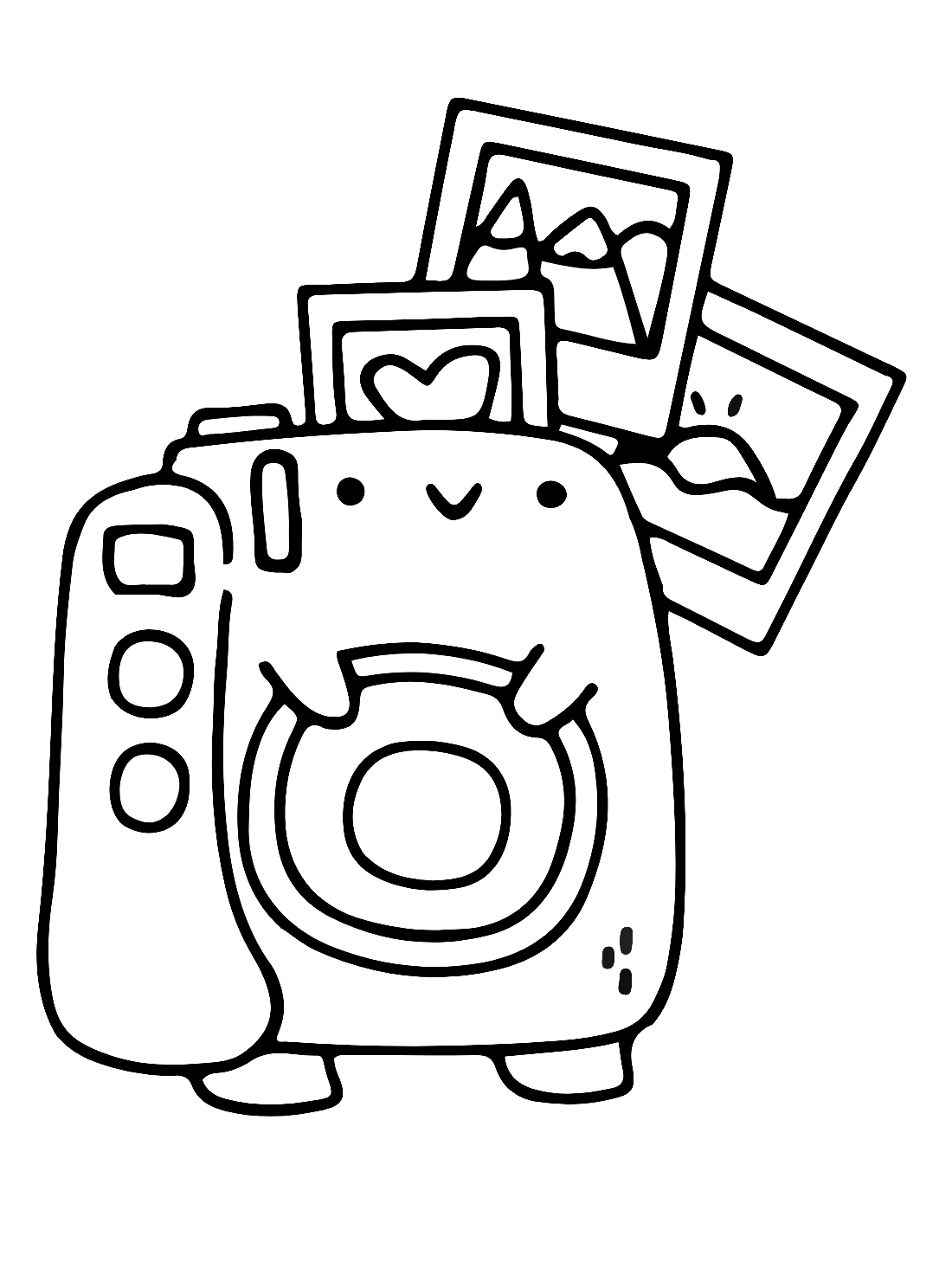 Camera With Photos Coloring Pages