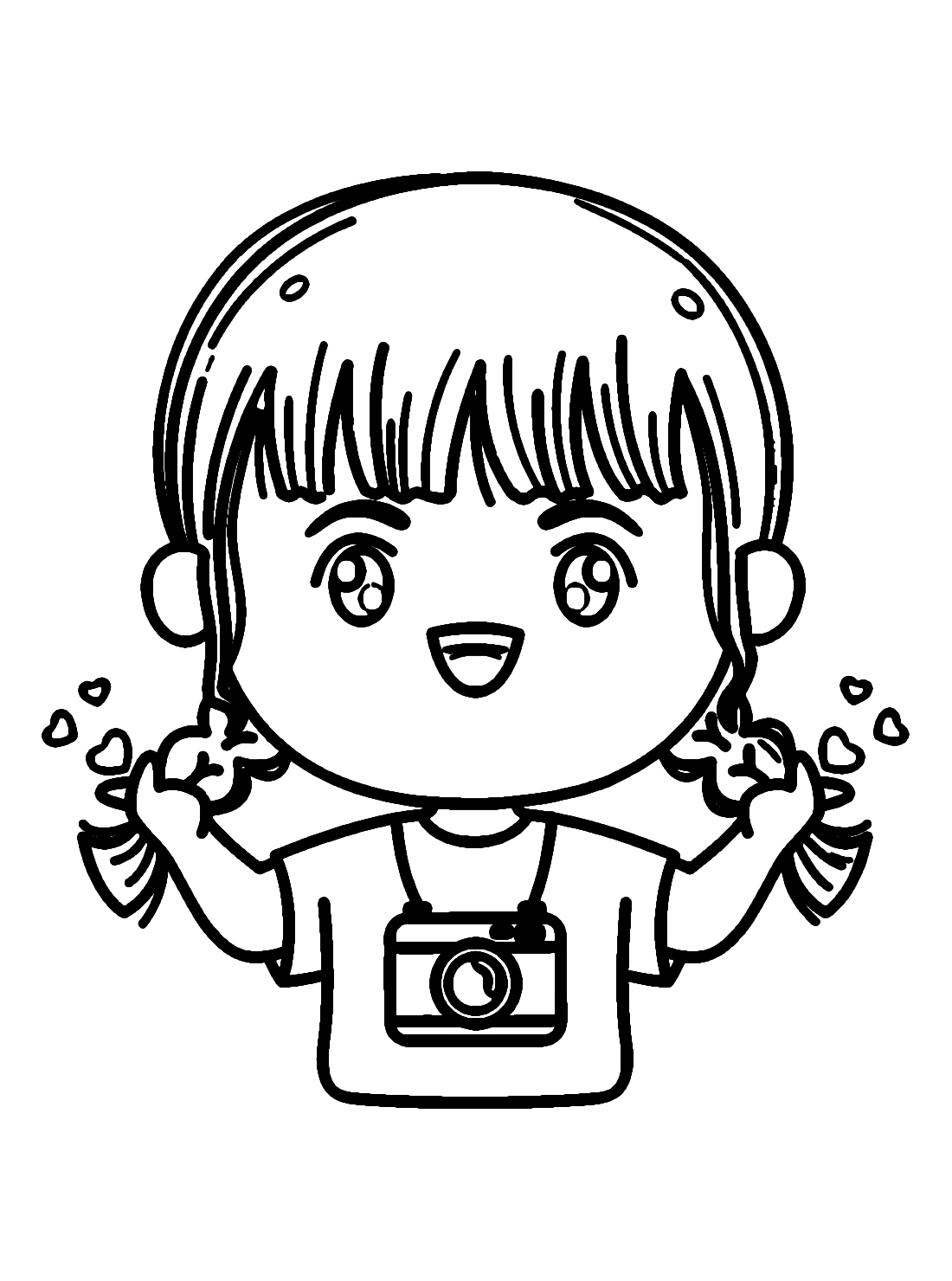 Coloring Pages Girl With Camera