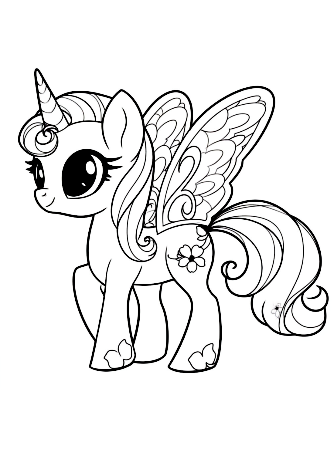 Fluttershy Coloring Pages Free
