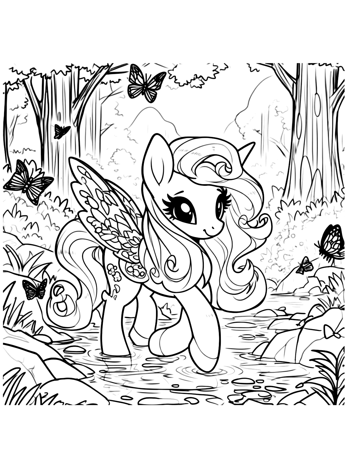 Fluttershy Mermaid Coloring Pages