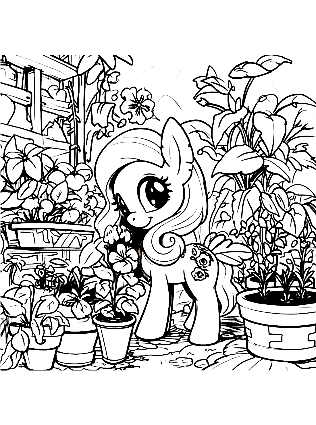 Fluttershy Pony Coloring Page