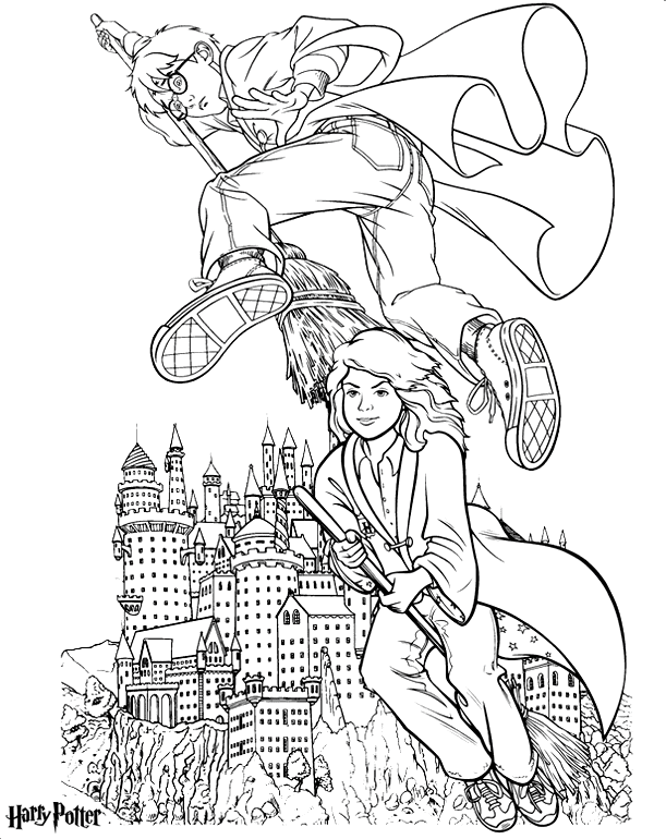 Harry Potter and Friend Coloring Page