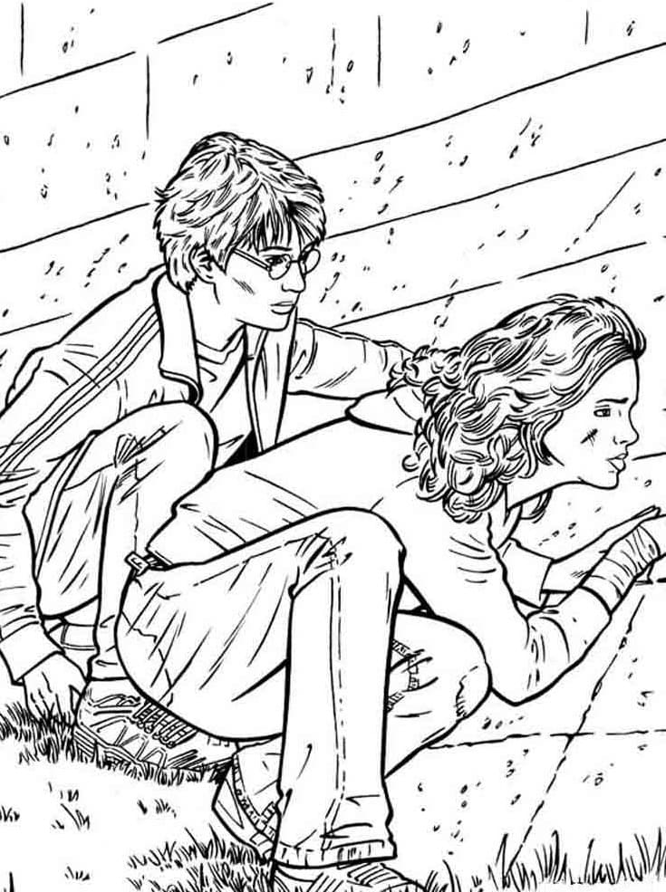 Harry Potter and Friend Coloring Pages