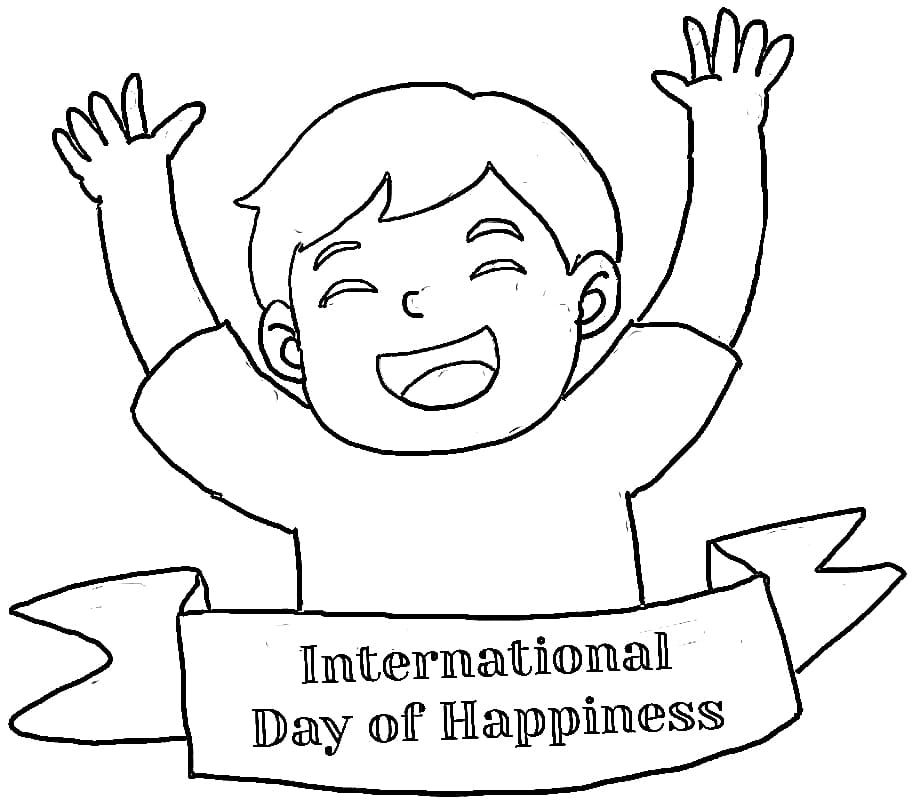 International Day of Happiness Kids coloring pages