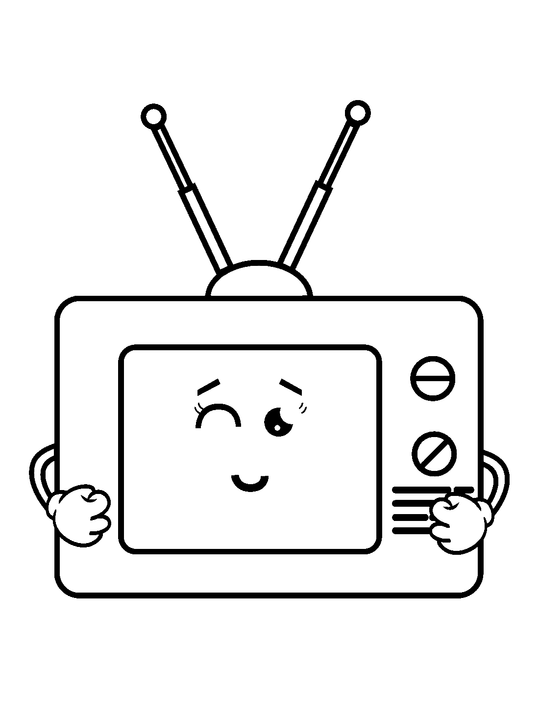 Kids Watching TV Coloring Pages
