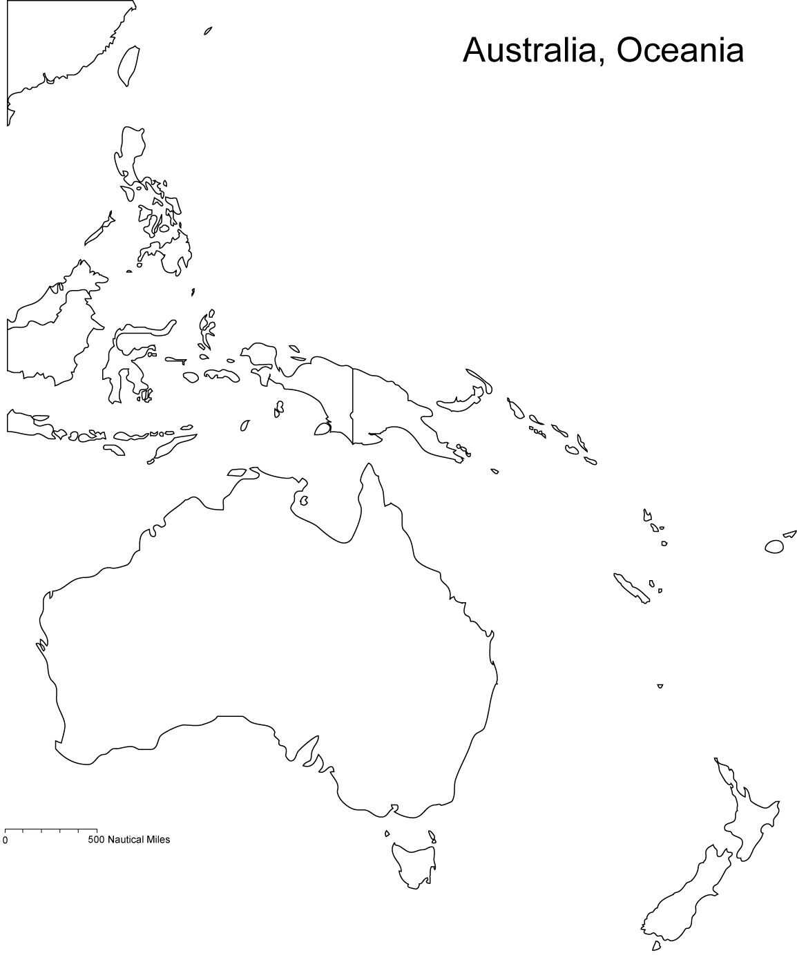 Map of Australia Continents and Oceania