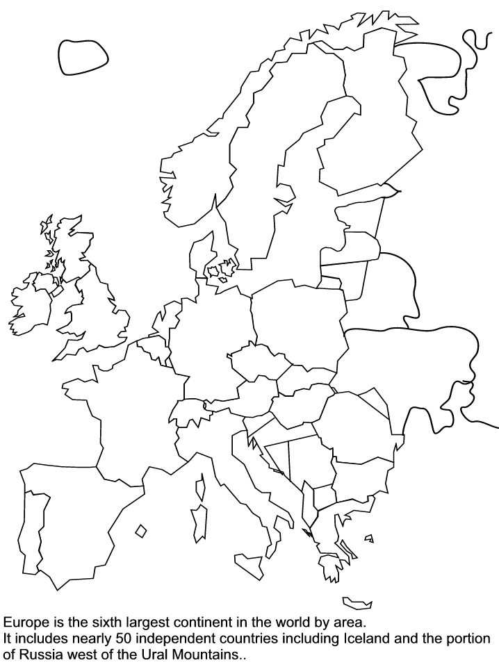 Map of Europe Continent