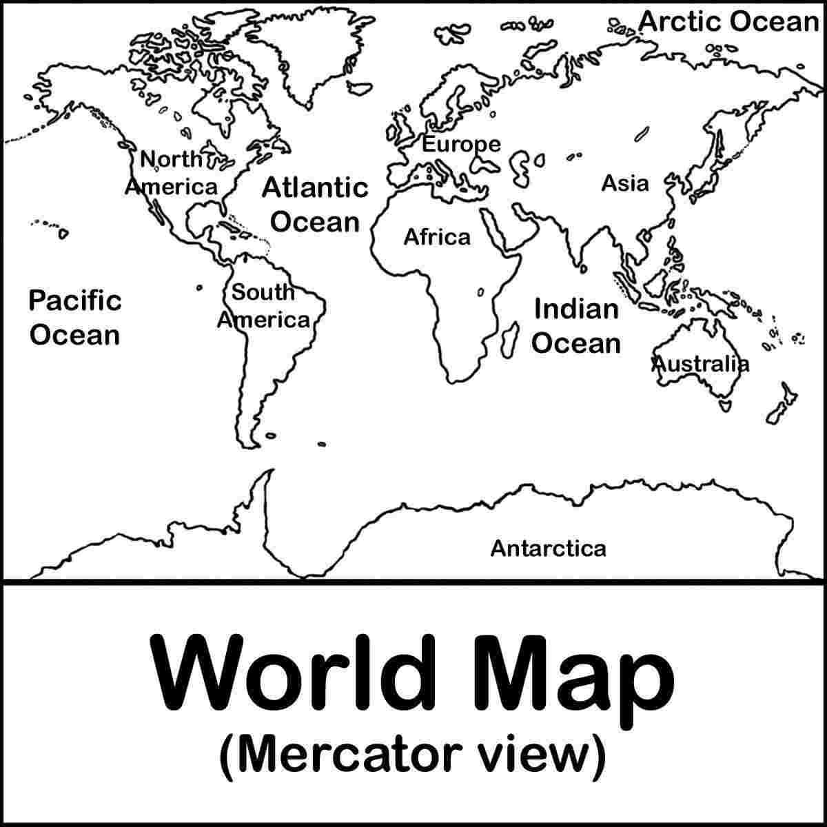 Mercator Projection of The World