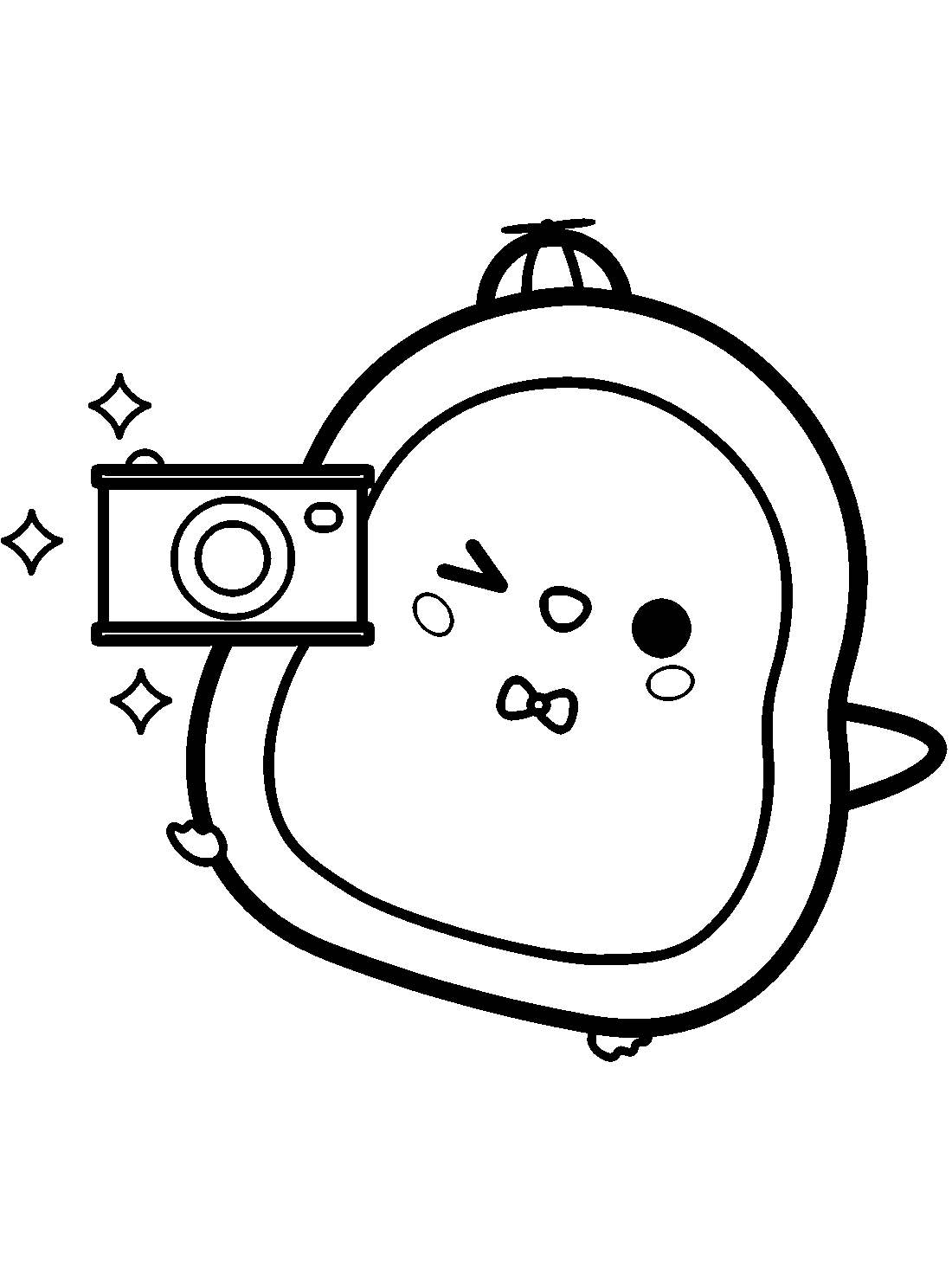Pigeon With Camera Coloring Page
