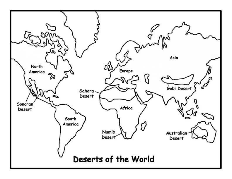 The Deserts of the World Map With Names