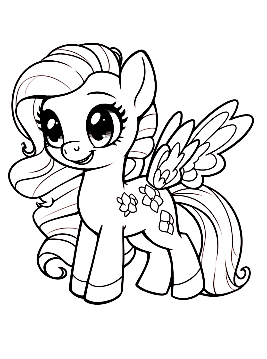 Twilight Sparkle Fluttershy My Little Pony Coloring Pages