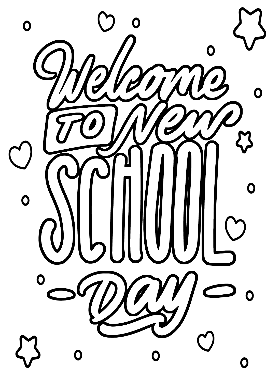 Welcom to New School Day Coloring