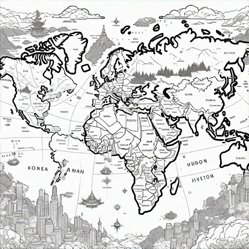 World Map Coloring Pages Online